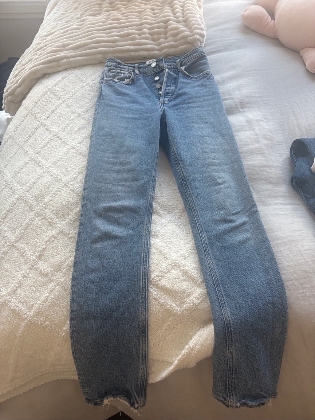 Classic High-Rise Straight Jeans In Light Blue Agolde